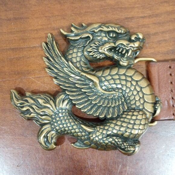 Nick & Nora Dragon Buckle Leather Belt, Size M main image 9